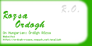 rozsa ordogh business card